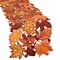 Embroidered Fall Leaves Table Runner for Thanksgiving, Autumn Harvest Decorations (14 × 68 inches)